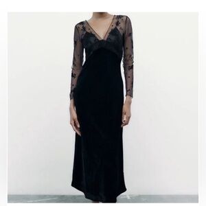 Zara lace/velvet maxi